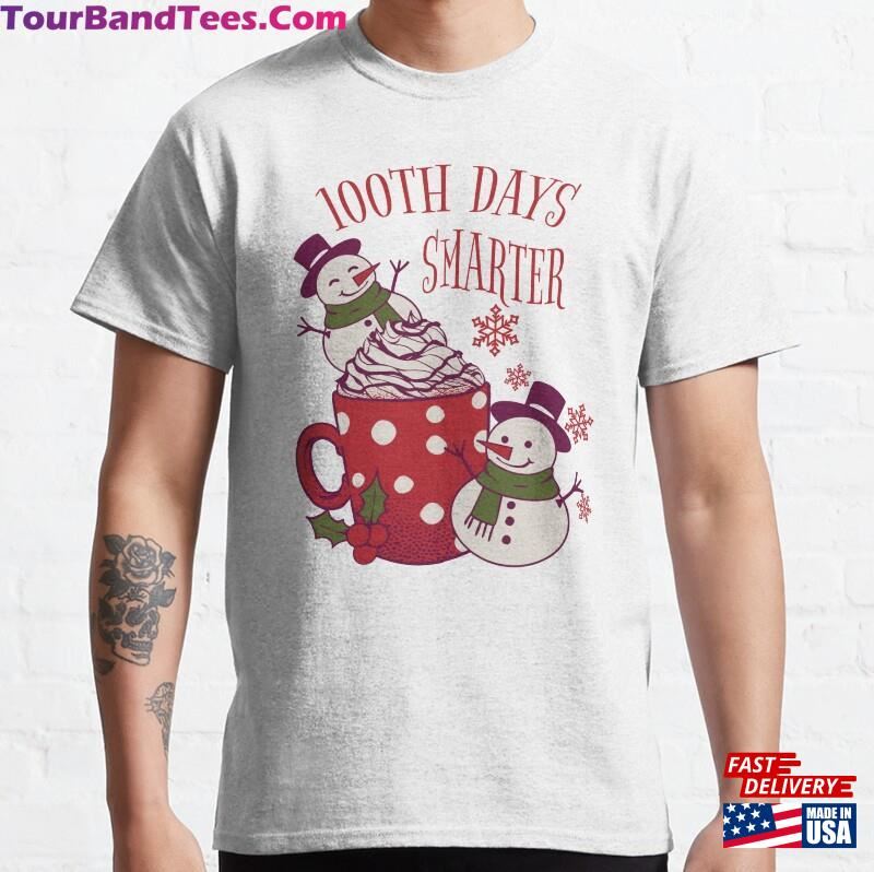 100Th Days Smarter Funny Magical Lovers Snowman And Red Mugs Gift Idea T-Shirt Unisex 29Uf187761 – Utopia Fashion