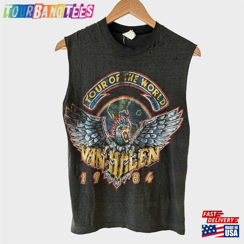 Van Halen Vintage Tour Band Rock Tee Shirt Hoodie T-Shirt 29Uf173410 – Utopia Fashion