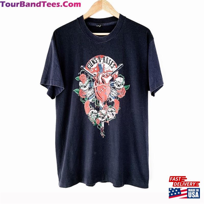 Guns N Roses Euro Tour Vintage Band Rock Tee Shirt T-Shirt Hoodie 29Uf167676 – Utopia Fashion