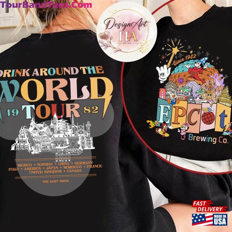 Sided Epcot World Tour T-Shirt Sweatshirt Brewing Co Shirt Classic 29Uf186624 – Utopia Fashion