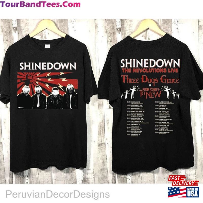 Sides Shinedown Band The Revolutions Live Hoodie Tour Shirt T-Shirt Classic 29Uf170075 – Utopia Fashion