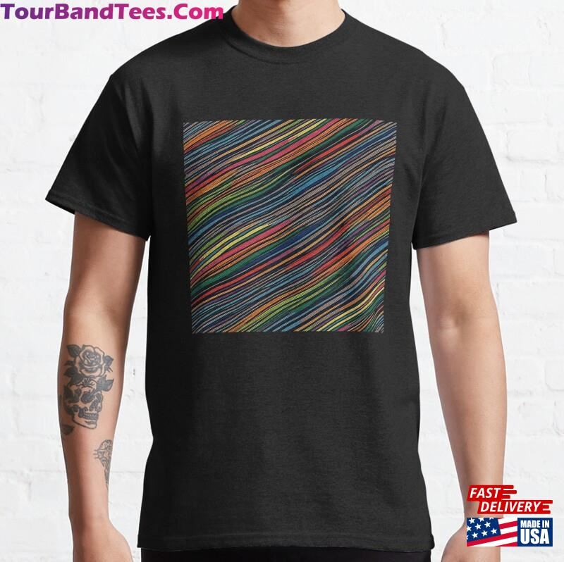 70S Retro Rainbow Stripes Colorful Pattern Classic T-Shirt Sweatshirt 29Uf186646 – Utopia Fashion