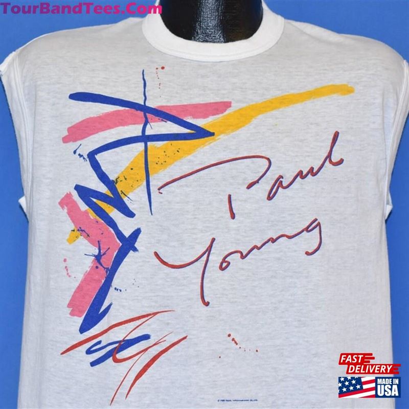 80S Paul Young Nine Go Mad Davy Crockett World Tour Sleeveless T Shirt Large Hoodie Classic 29Uf165295 – Utopia Fashion