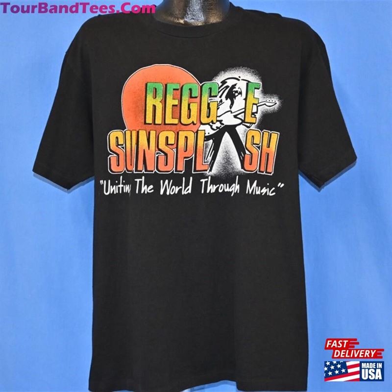 90S Reggae Sunsplash Uniting World Through Music Rasta Concert T Shirt Extra Large Classic T-Shirt 29Uf180440 – Utopia Fashion