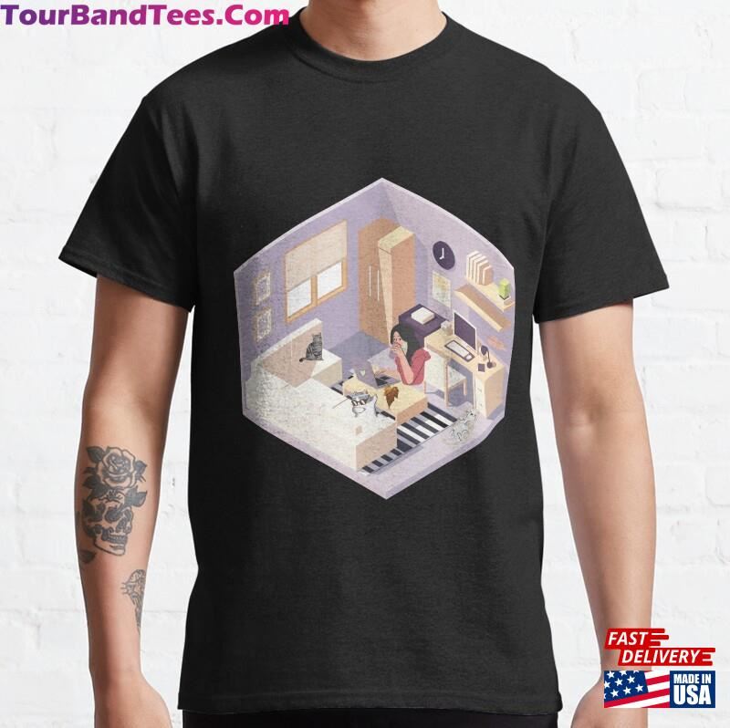 A Beautiful Young Lady Working At Home Classic T-Shirt Sweatshirt Unisex 29Uf166334 – Utopia Fashion