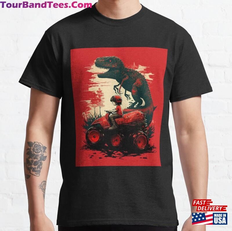 A Valentine’S Day T-Shirt For Boys Featuring Rex Riding Monster Truck In Red Quot Classic Sweatshirt Unisex 29Uf182249 – Utopia Fashion