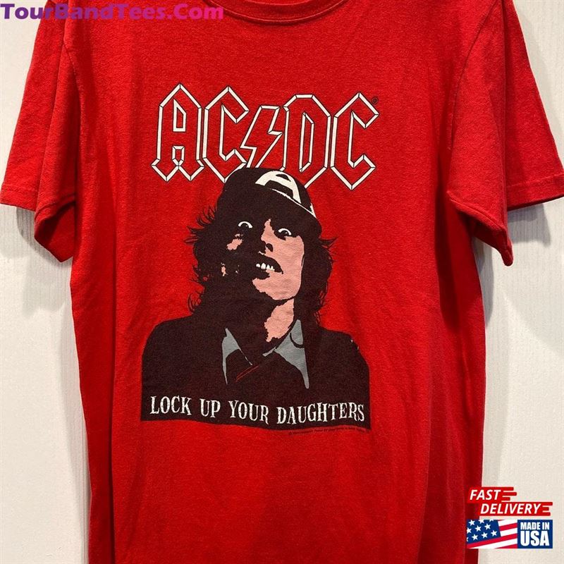 Ac Dc Lock Up Your Daughters Tour T-Shirt Size Small Red Free Shipping Usa Unisex 29Uf169196 – Utopia Fashion