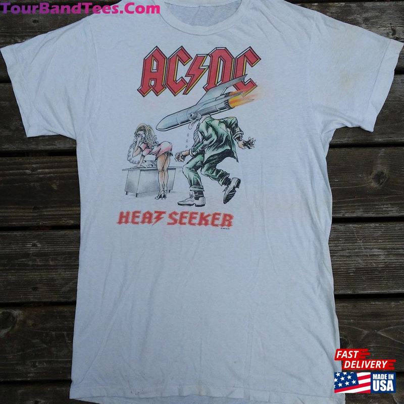 Acdc Vintage Heat Seeker T-Shirt Tour Single Stitch Heavy Metal Band Tee Rare Hard Rock Chick Ac Dc 80S Angus Young Australia L Classic 29Uf166030 – Utopia Fashion