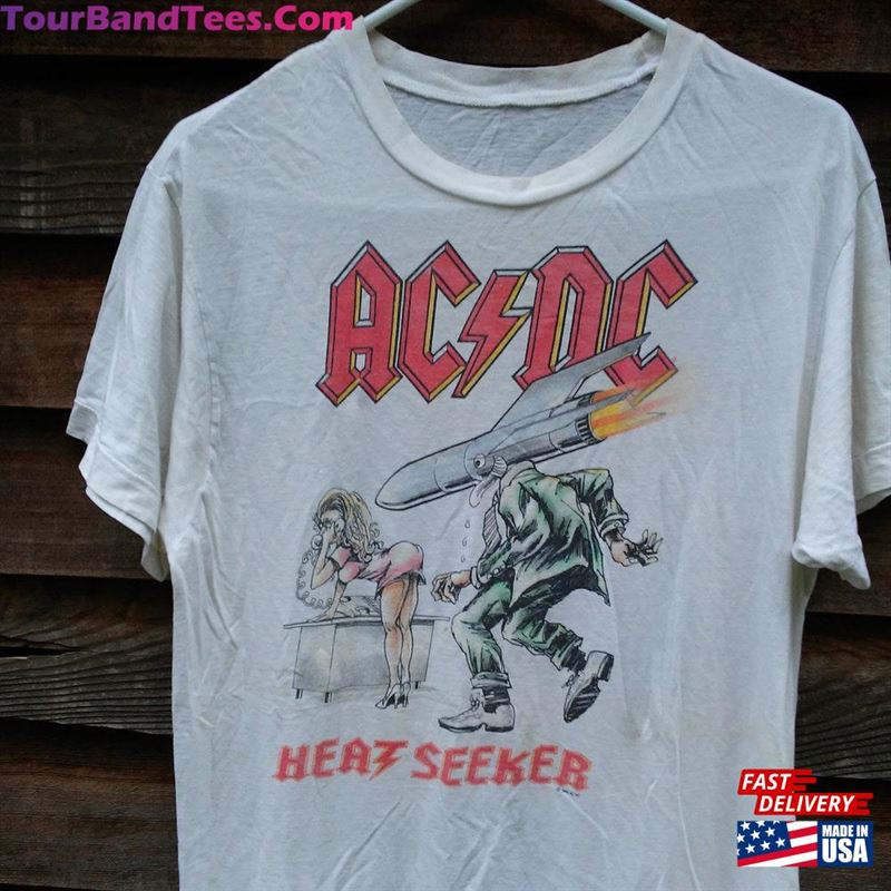 Acdc Vintage Heat Seeker T-Shirt Tour Single Stitch Heavy Metal Band Tee Rare Hard Rock Chick Ac Dc 80S Angus Young Australia L Classic 29Uf166030 – Utopia Fashion