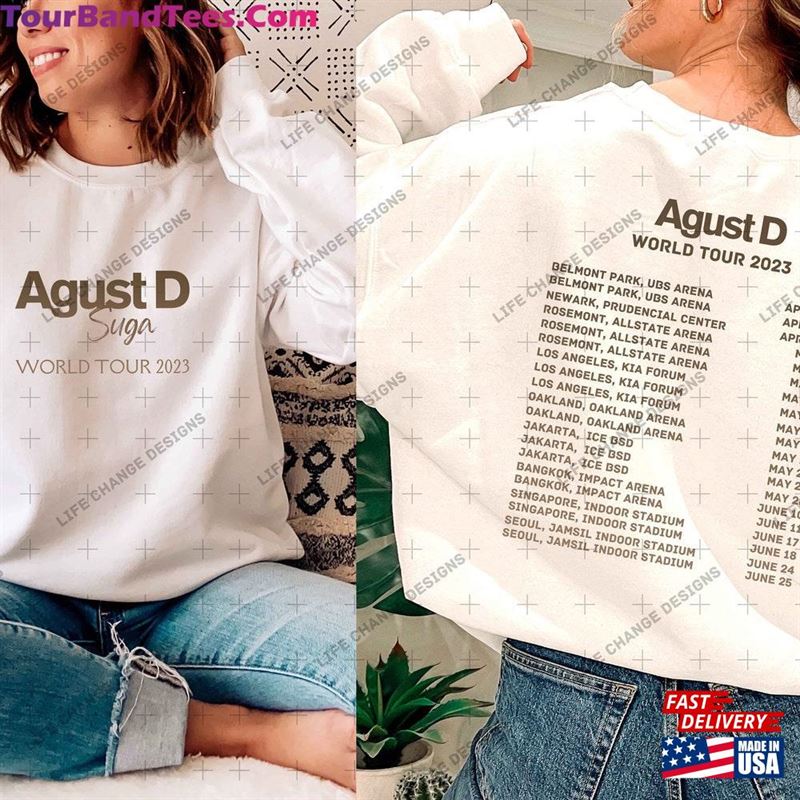 Agust D Word Tour T-Shirt Bts Suga Concert City List Sweatshirt Army Merch Unisex 29Uf182624 – Utopia Fashion