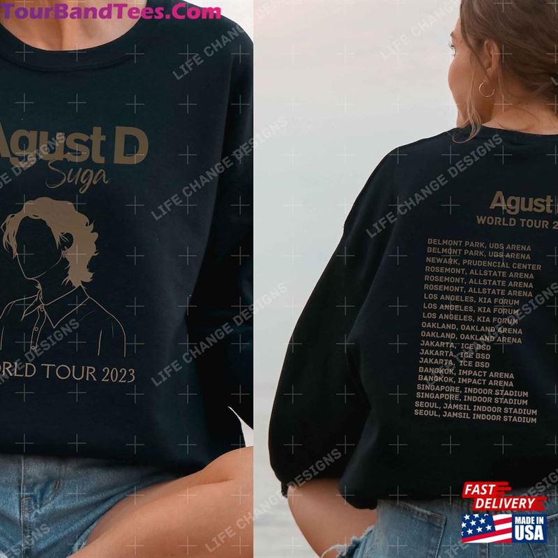 Agust D Word Tour T-Shirt Bts Suga Concert City List Sweatshirt Army Merch Unisex Classic 29Uf187589 – Utopia Fashion