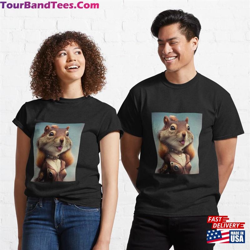 Ai Art With Cute Squirrel Girl Classic T-Shirt Unisex 29Uf186732 – Utopia Fashion