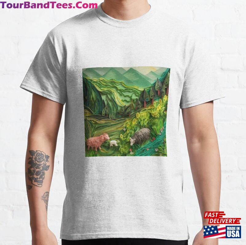 An Epic Perspective Elevated And Pastel Colors To A Peaceful Landscape View Classic T-Shirt Hoodie 29Uf182093 – Utopia Fashion