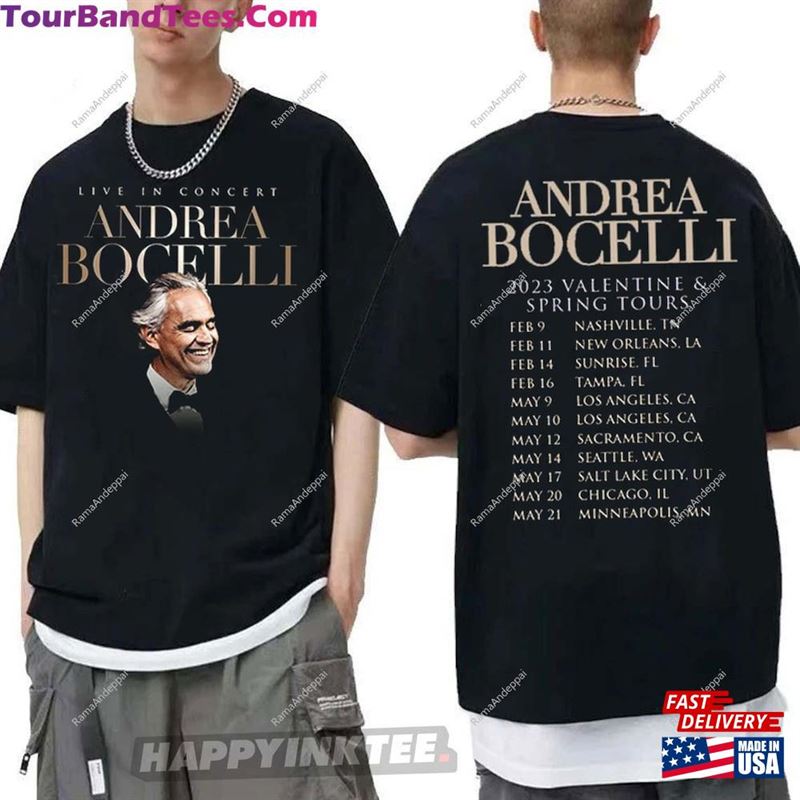 Andrea Bocelli Valentine Spring Tour Dates T-Shirt Sweatshirt Unisex 29Uf177036 – Utopia Fashion