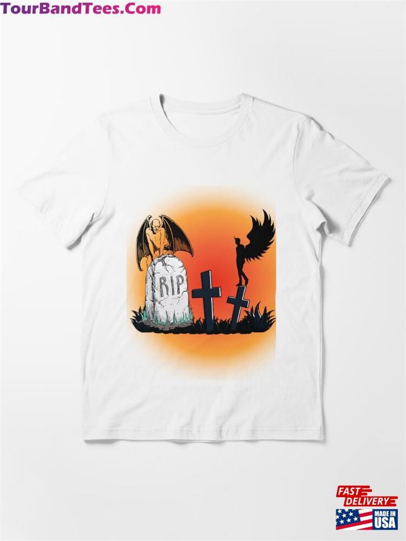 Angel Devil Cemetery Osc Zl Essential T-Shirt Sweatshirt Classic 29Uf166449 – Utopia Fashion