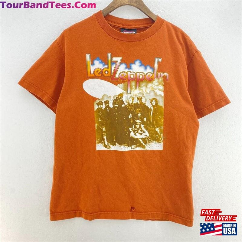 Artimonde Led Zeppelin Rock Band Orange Vintage T-Shirt Hoodie 29Uf164911 – Utopia Fashion