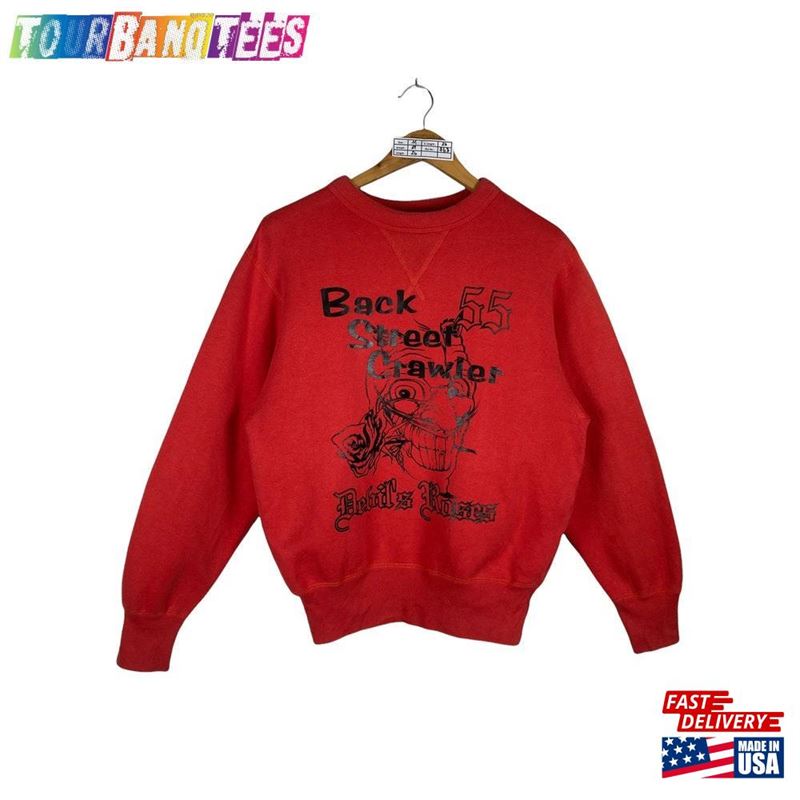 Back Street Crawler Sweatshirt Medium Vintage 90S Devil’S Roses Pullover Crewneck Size M T-Shirt 29Uf169946 – Utopia Fashion