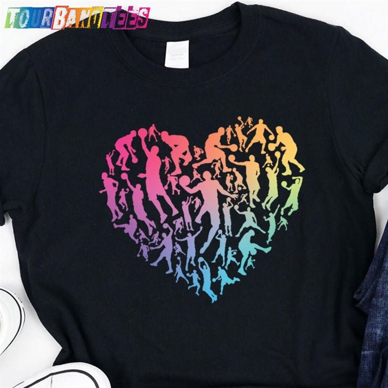 Basketball Colorful Heart Shirt Tank Hoodie Unisex T-Shirt 29Uf176356 – Utopia Fashion