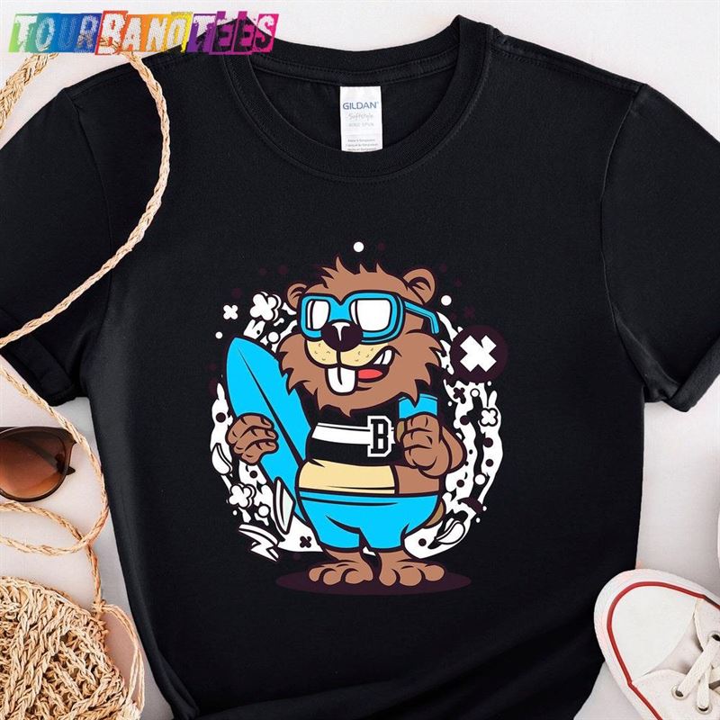 Beaver Shirt Funny Cartoon T-Shirt Surfing Classic 29Uf177187 – Utopia Fashion