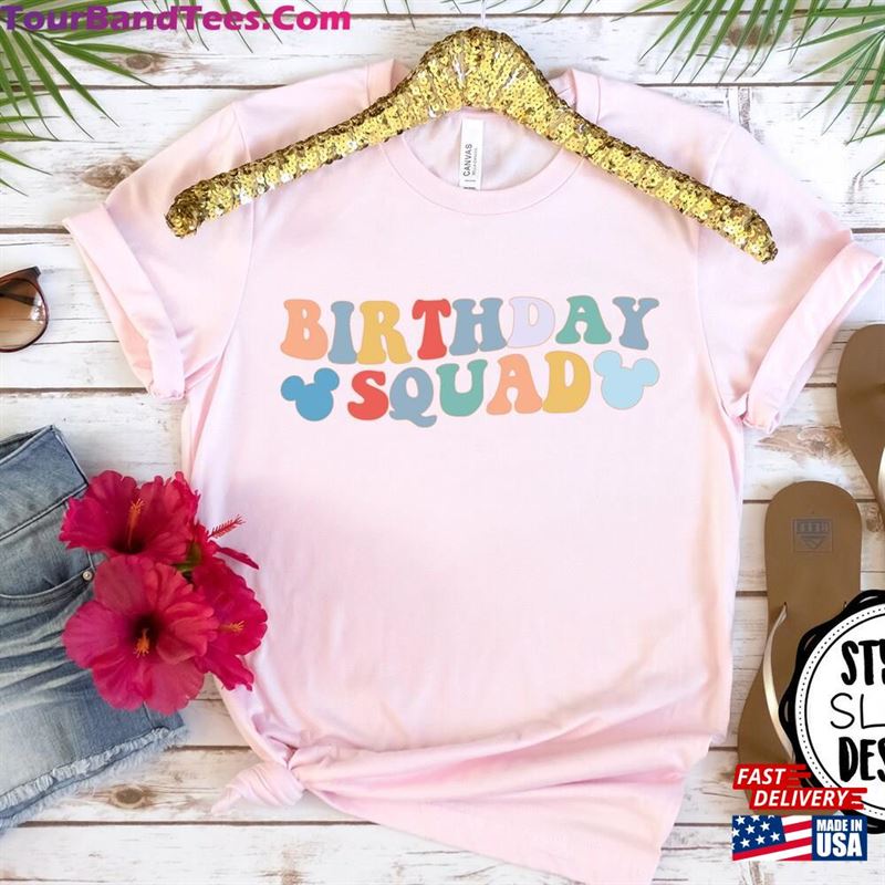 Birthday Squad Retro Shirt Disney Castle Disneyworld Family Matching Shirts Hoodie T-Shirt 29Uf186907 – Utopia Fashion