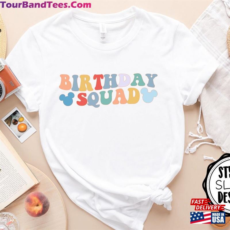 Birthday Squad Retro Shirt Disney Castle Disneyworld Family Matching Shirts Hoodie T-Shirt 29Uf186907 – Utopia Fashion