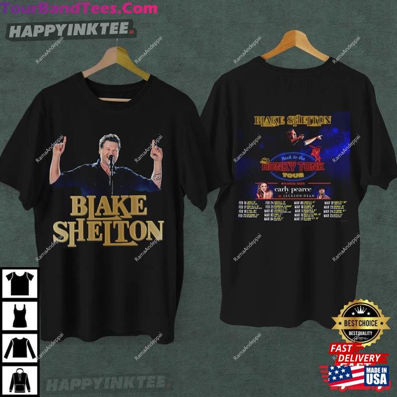 Blake Shelton Back To The Honky Tonk Tour T-Shirt Sweatshirt Hoodie 29Uf167040 – Utopia Fashion