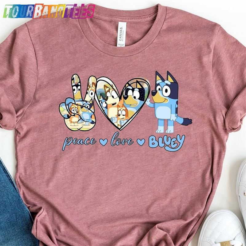 Bluey Peace Love Shirt Birthday Family Unisex Hoodie 29Uf177429 – Utopia Fashion