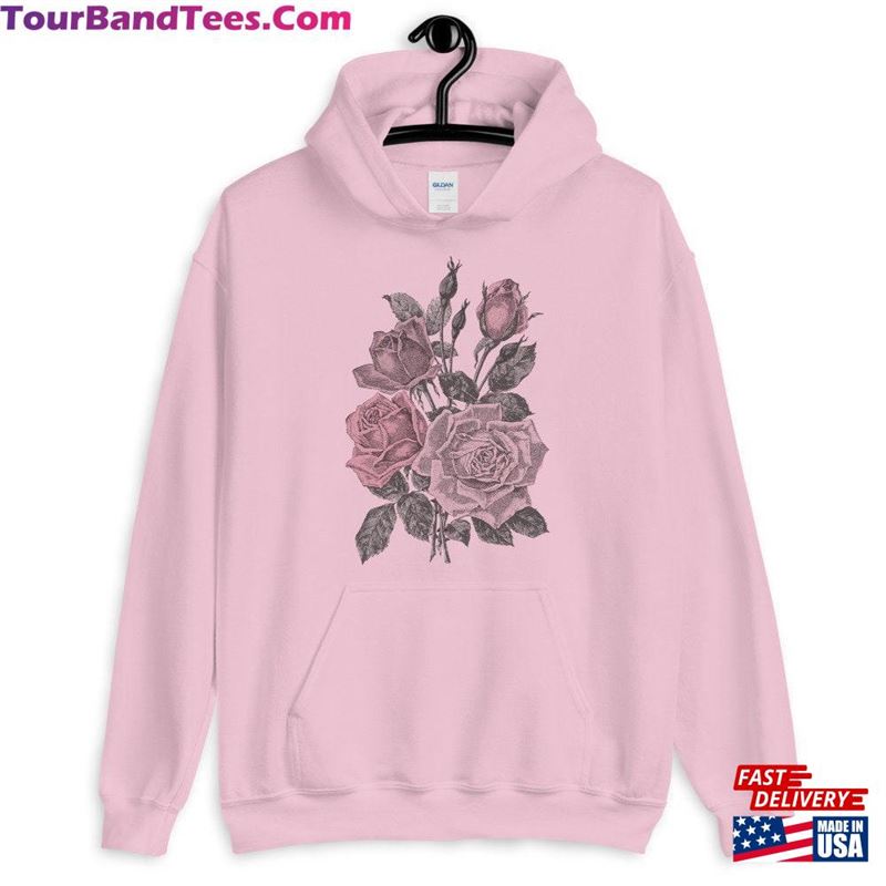 Botanical Hoodie With Vintage Rose Image For Women Nature Lover Gift Flower Sweatshirt Unisex 29Uf181820 – Utopia Fashion