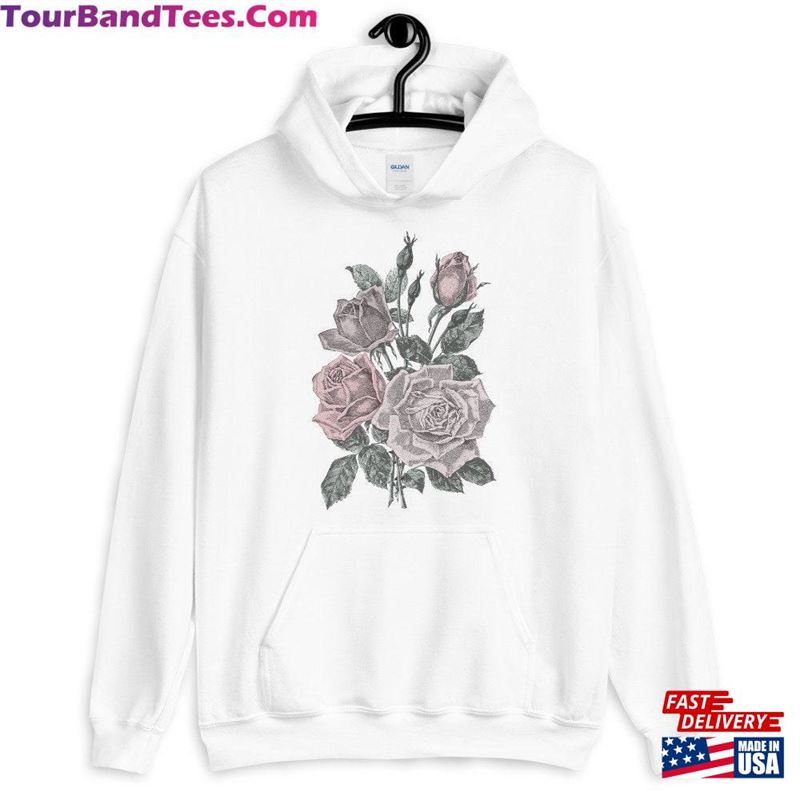 Botanical Hoodie With Vintage Rose Image For Women Nature Lover Gift Flower Sweatshirt Unisex 29Uf181820 – Utopia Fashion