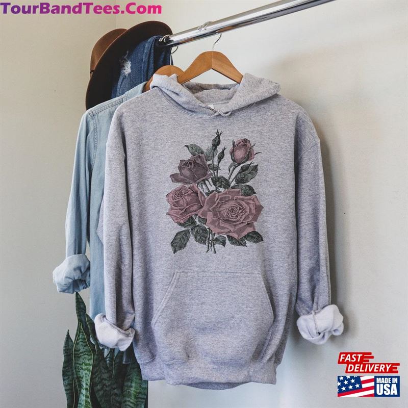 Botanical Hoodie With Vintage Rose Image For Women Nature Lover Gift Flower Sweatshirt Unisex 29Uf181820 – Utopia Fashion