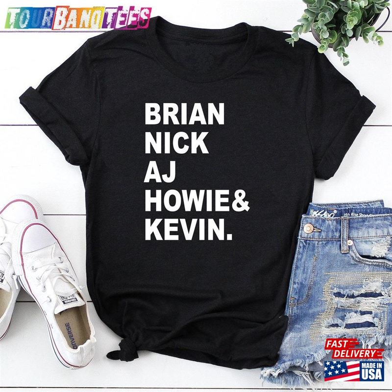 Brian Nick Aj Howie Kevin T-Shirt Boy Band Tee Unisex 29Uf173760 – Utopia Fashion