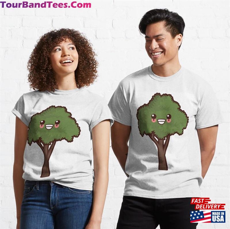 Cartoon Tree Green Pink Chest T-Shirt Classic 29Uf182670 – Utopia Fashion