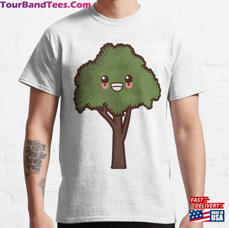 Cartoon Tree Green Pink Chest T-Shirt Classic 29Uf182670 – Utopia Fashion