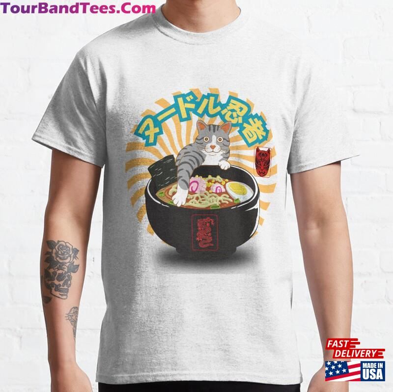 Cat Ramen Bandit Noodle Ninja In Japanese Characters Classic T-Shirt Sweatshirt 29Uf182317 – Utopia Fashion