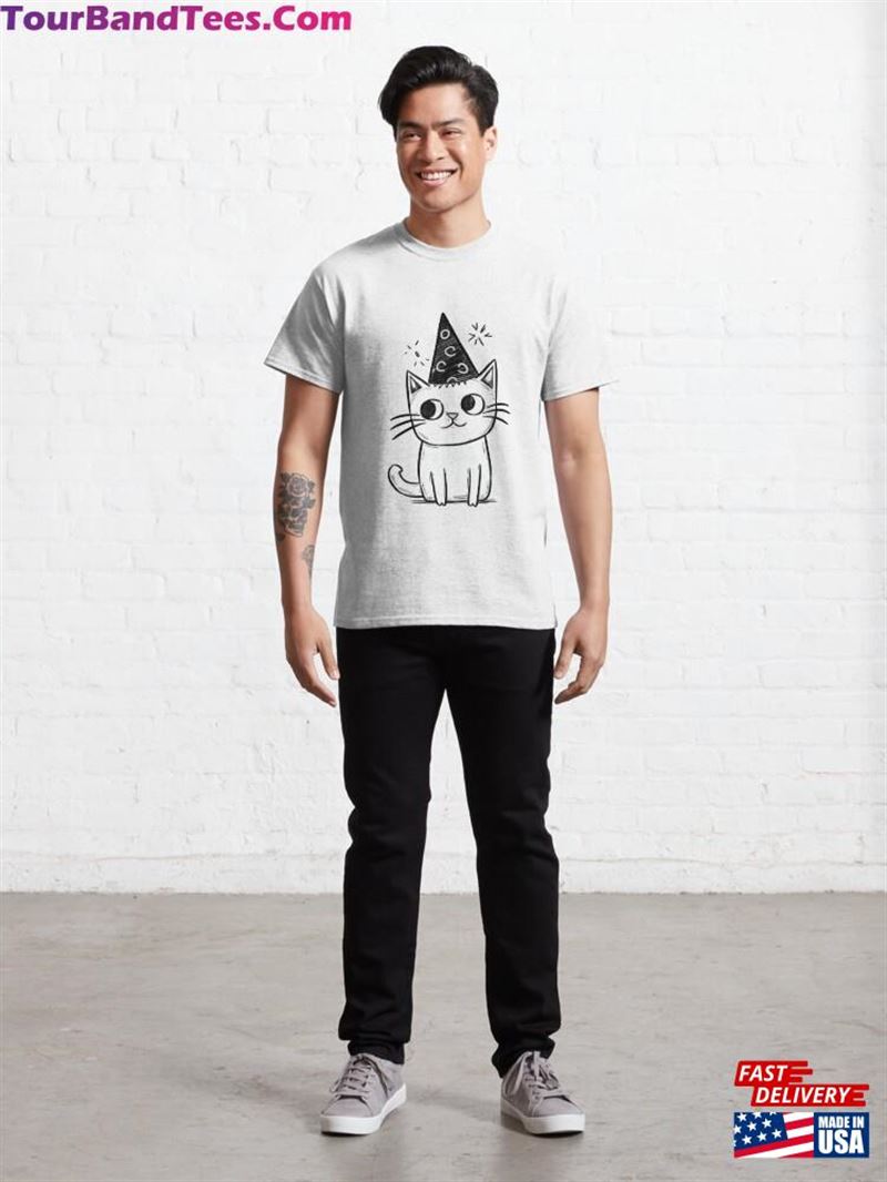 Cat Wearing A Party Hat Classic T-Shirt 29Uf187352 – Utopia Fashion