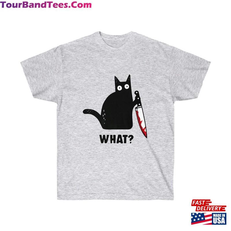 Cat What Murderous Black With Knife Meme Gift Funny Style Unisex Gamer Cult Movie Music Tee T-Shirt Sweatshirt 29Uf187403 – Utopia Fashion