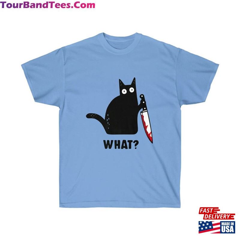 Cat What Murderous Black With Knife Meme Gift Funny Style Unisex Gamer Cult Movie Music Tee T-Shirt Sweatshirt 29Uf187403 – Utopia Fashion