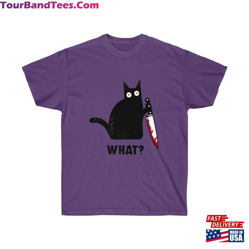 Cat What Murderous Black With Knife Meme Gift Funny Style Unisex Gamer Cult Movie Music Tee T-Shirt Sweatshirt 29Uf187403 – Utopia Fashion