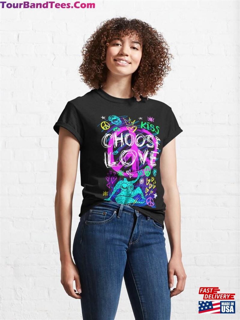 Choose Love Peace Hearts Funny T Shirt Aesthetic Doodle Stickers Classic T-Shirt Unisex 29Uf166297 – Utopia Fashion