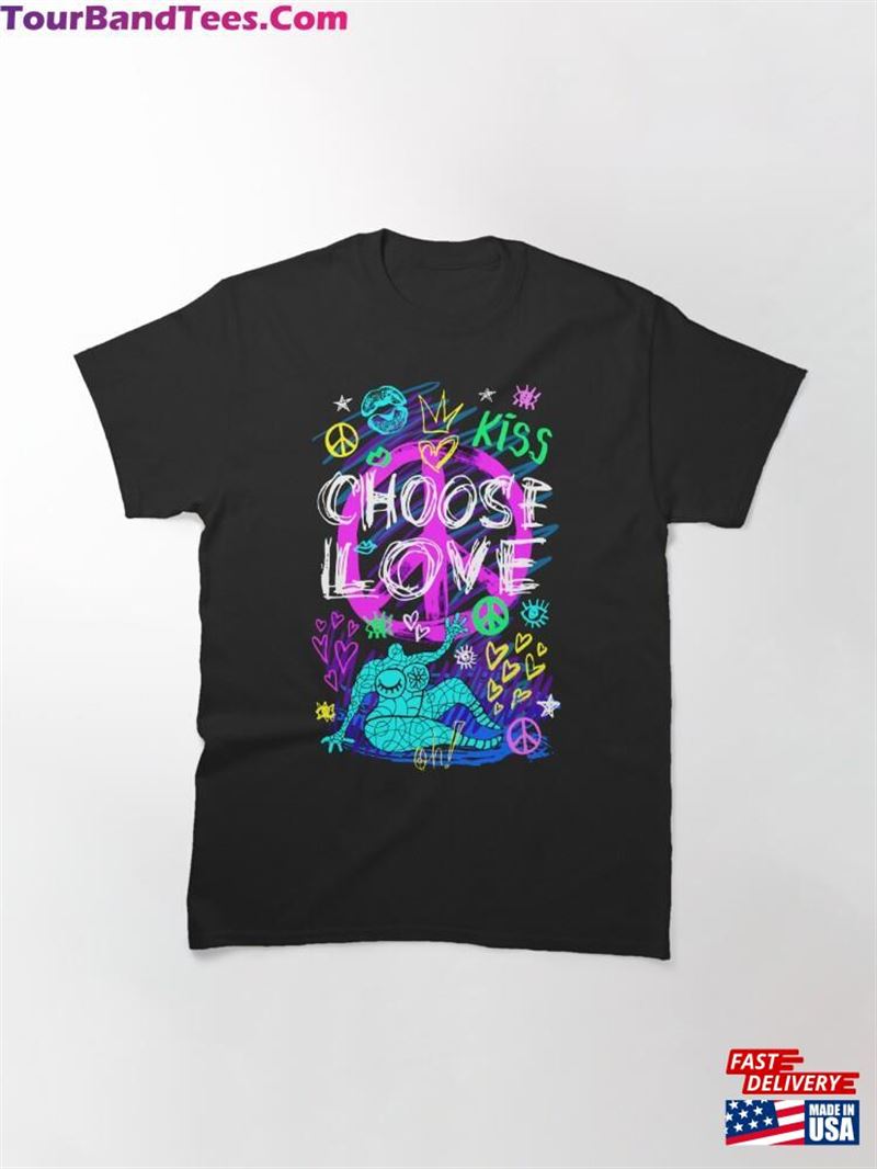 Choose Love Peace Hearts Funny T Shirt Aesthetic Doodle Stickers Classic T-Shirt Unisex 29Uf166297 – Utopia Fashion