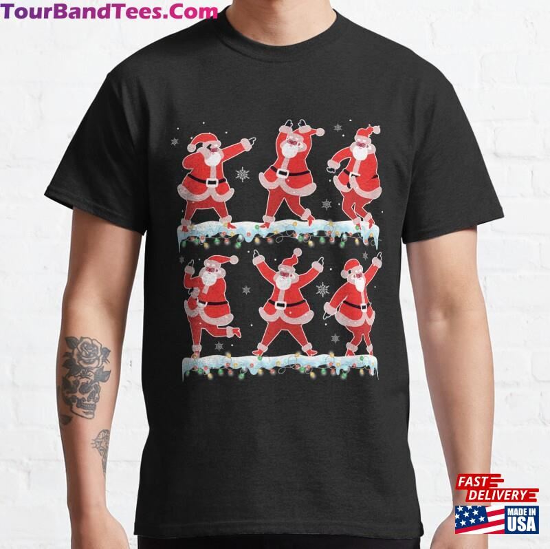 Christmas Santa Claus Dancing Tree Lights Merry Classic T-Shirt 29Uf172376 – Utopia Fashion