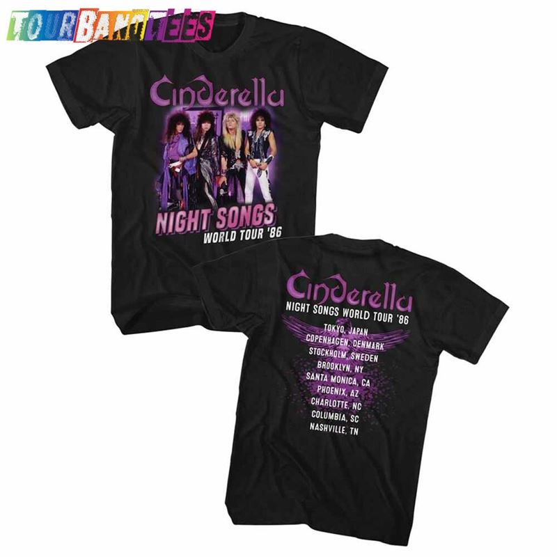 Cinderella Night Songs Tour Black Adult T-Shirt Classic Hoodie 29Uf174673 – Utopia Fashion