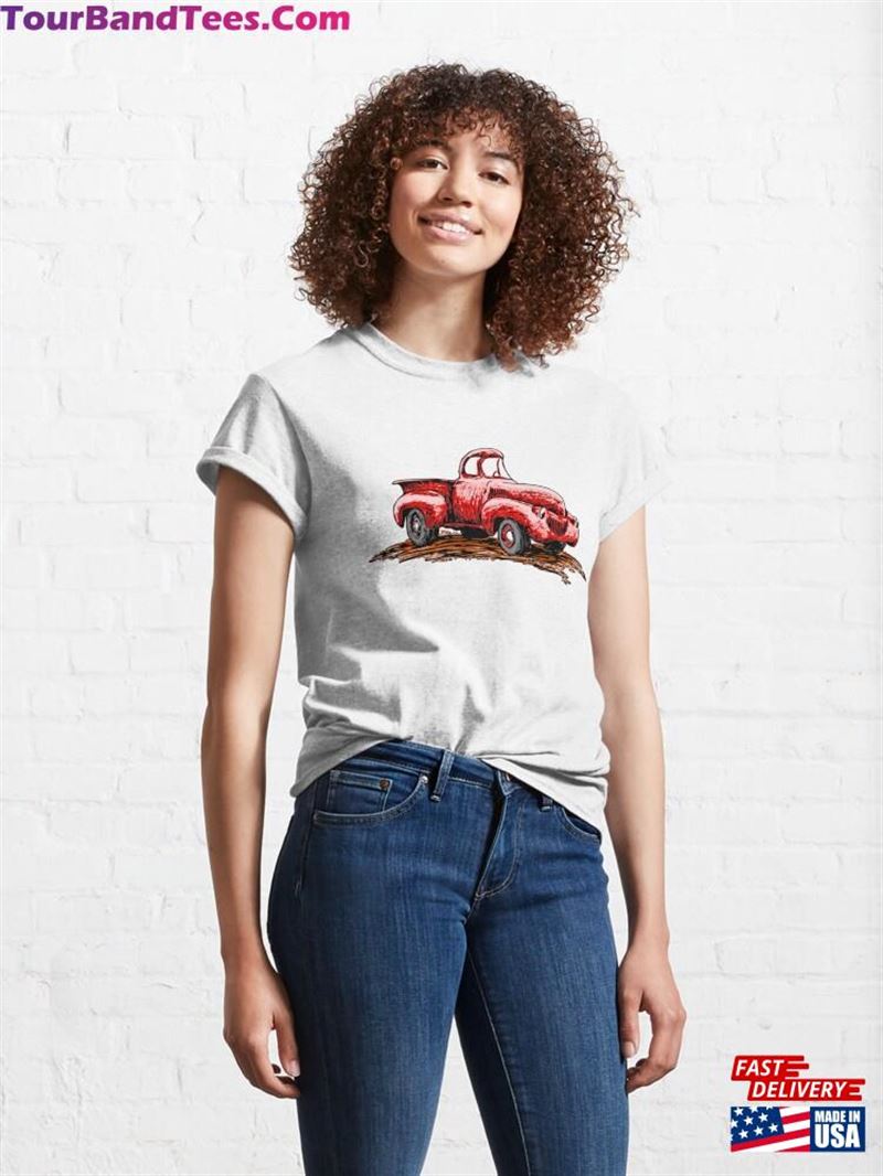 Classic Red Truck In Cartoon Style T-Shirt 29Uf187512 – Utopia Fashion