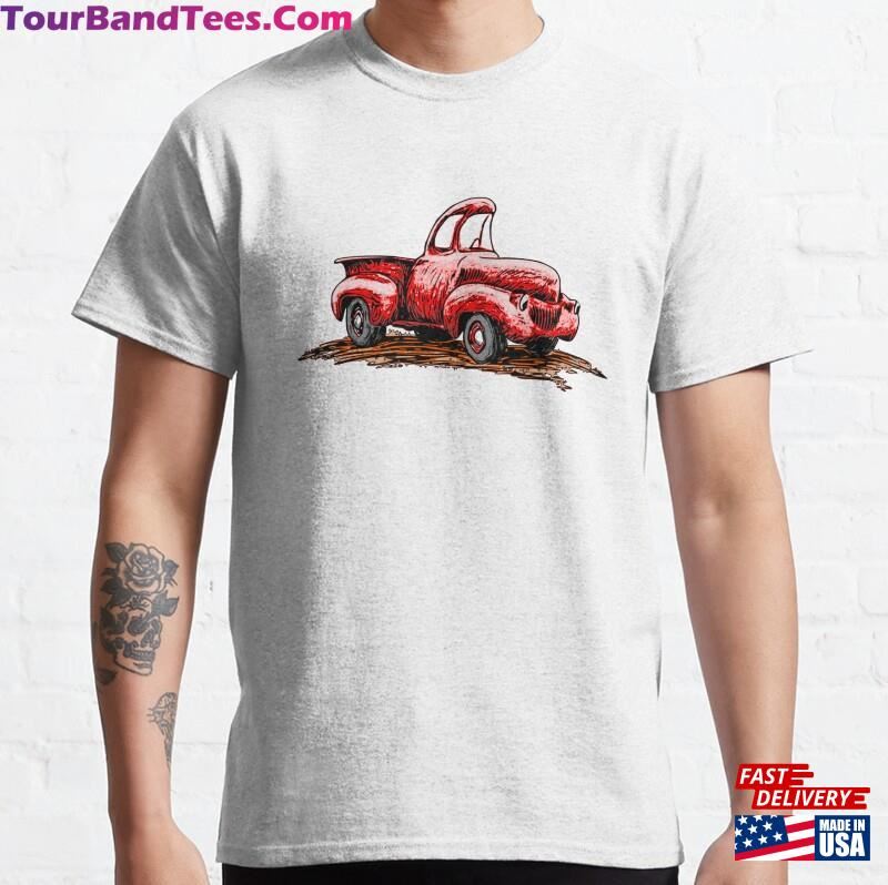 Classic Red Truck In Cartoon Style T-Shirt 29Uf187512 – Utopia Fashion