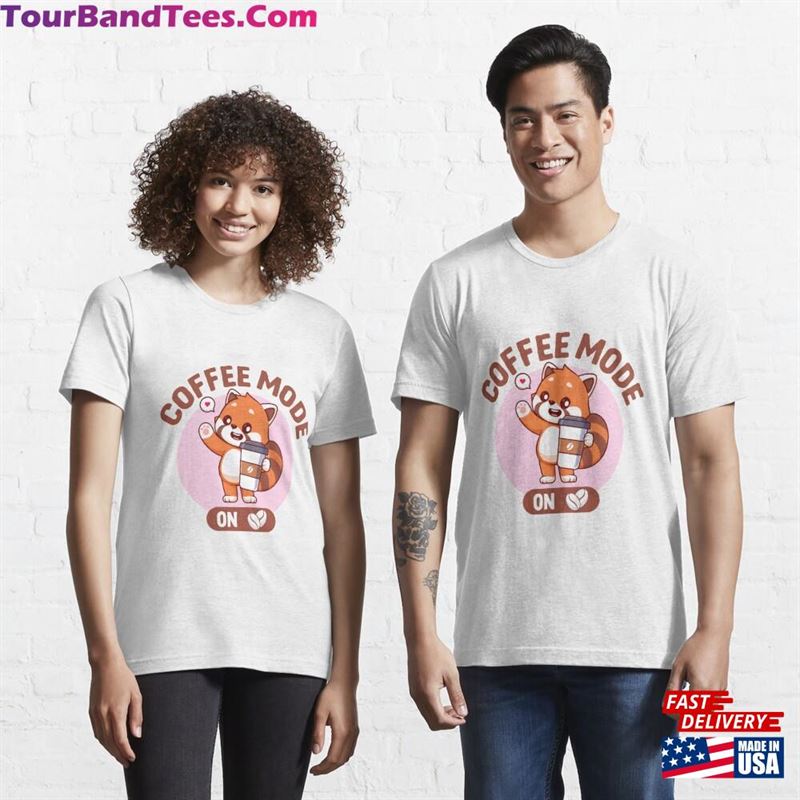 Coffee Mode On I Cute Kawaii Red Panda Essential T-Shirt Classic 29Uf167834 – Utopia Fashion