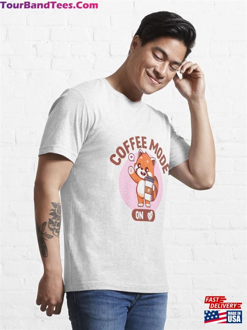 Coffee Mode On I Cute Kawaii Red Panda Essential T-Shirt Classic 29Uf167834 – Utopia Fashion