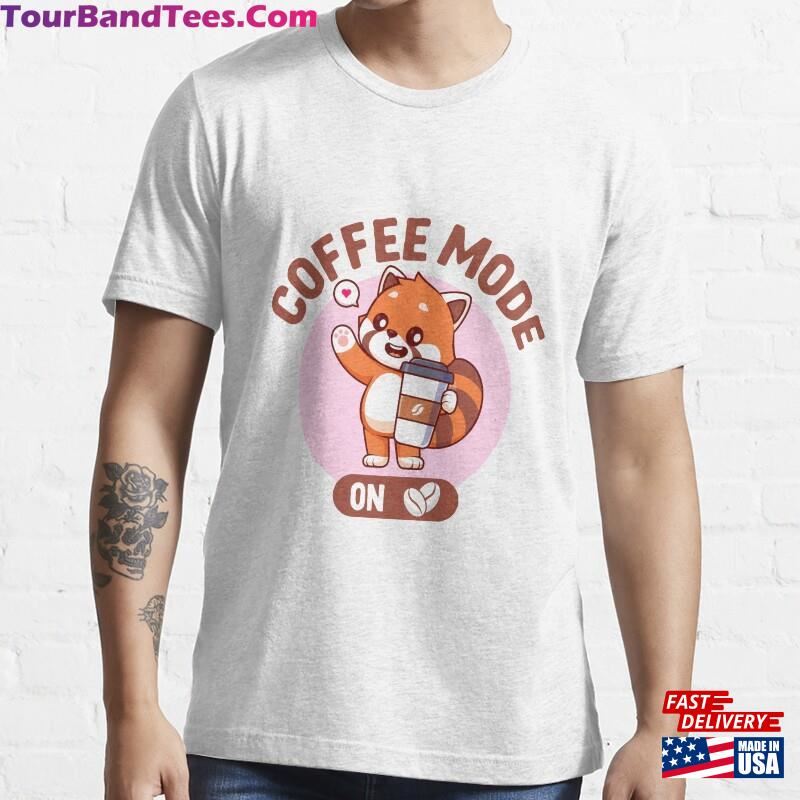 Coffee Mode On I Cute Kawaii Red Panda Essential T-Shirt Classic 29Uf167834 – Utopia Fashion