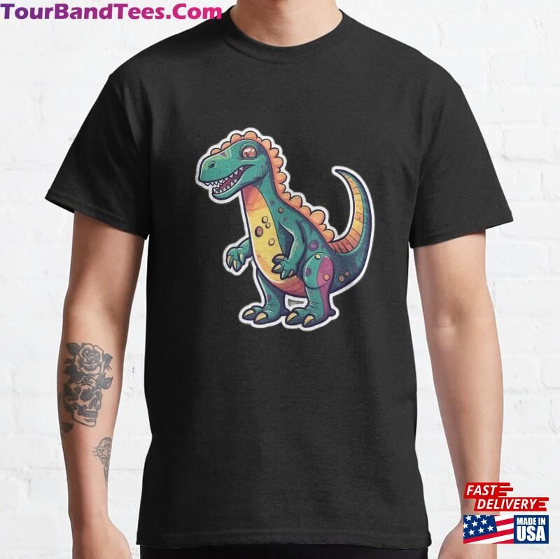 Colorful Cartoon Dinosaur Classic T-Shirt Sweatshirt 29Uf167017 – Utopia Fashion