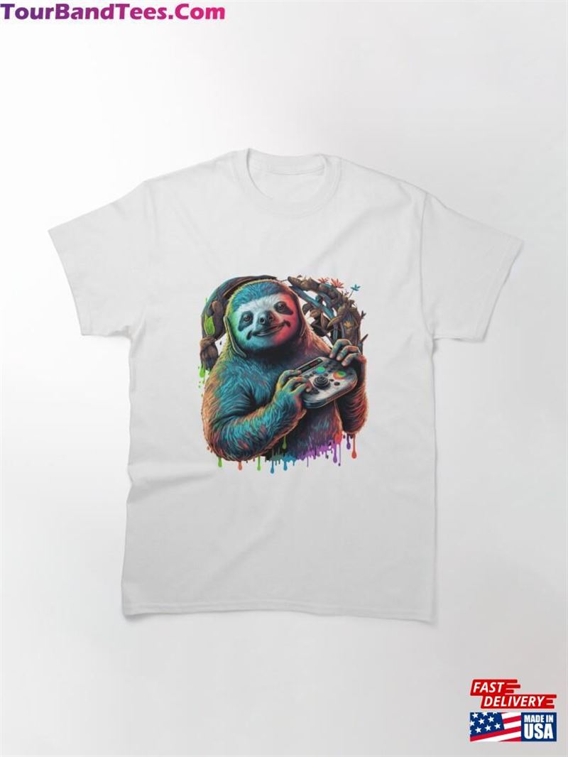 Colorful Game Style Sloth T-Shirt Design Classic Unisex 29Uf181828 – Utopia Fashion