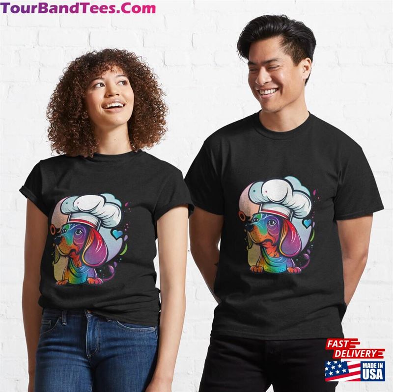 Colorful Kawaii Dachshund Chef Classic T-Shirt Unisex 29Uf186843 – Utopia Fashion